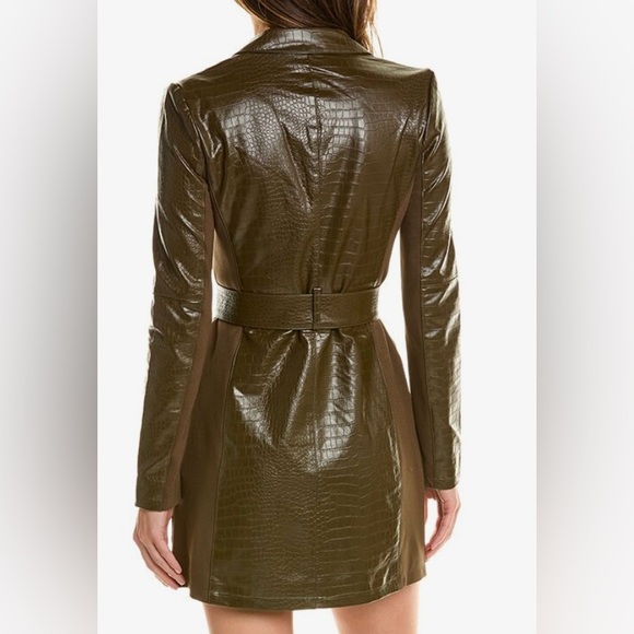 Chic Faux Leather Croc-Embossed Dress - Picture 2 of 11